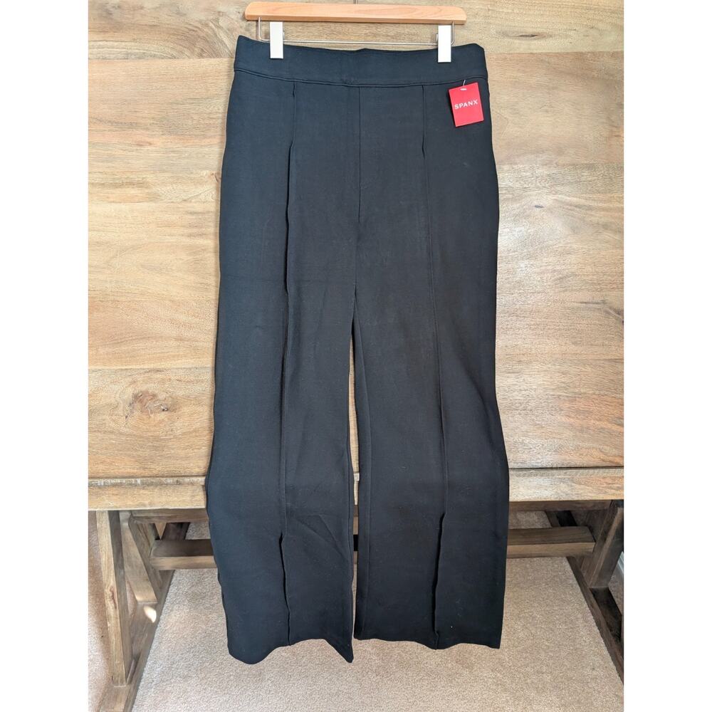 Spanx The Perfect Flare Pants Womens L Black Ponte Stretch High Rise Pull On NWT